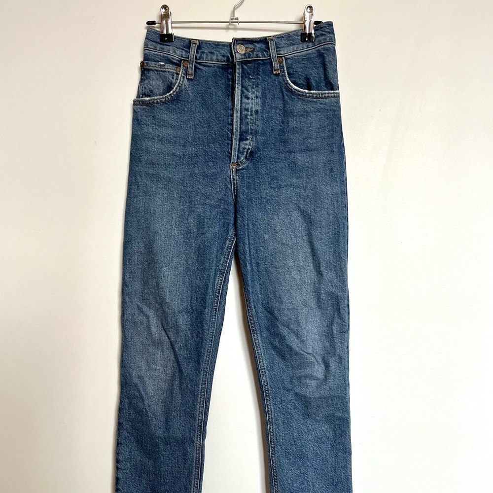 Agolde High Rise Blue Jeans Straight Leg